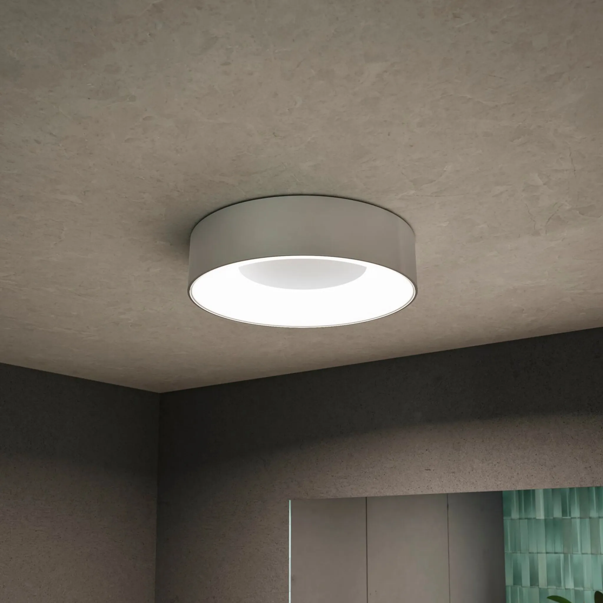 Casca 18W LED Switch 1500lm Ceiling Light in Matt Aluminium