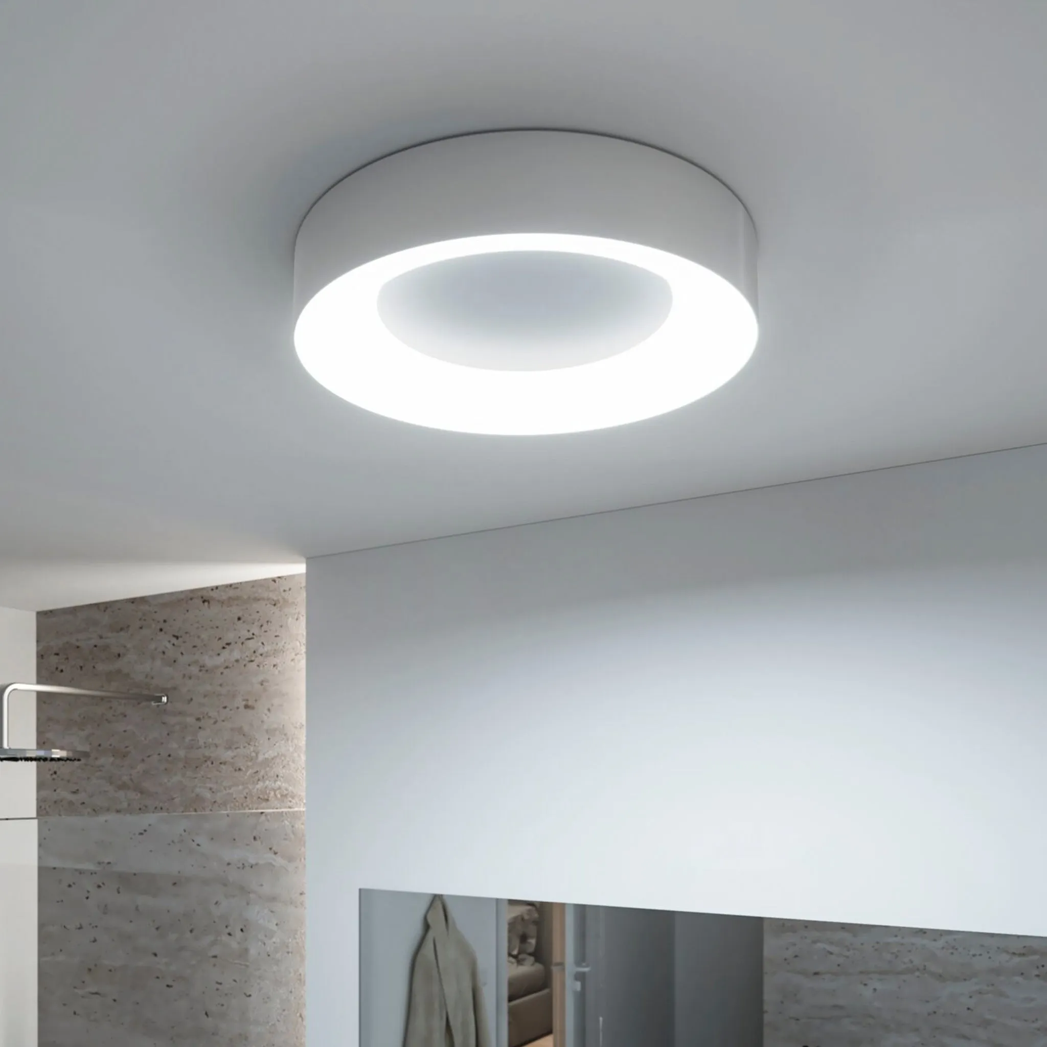 Casca 25W LED Switch 2100lm Ceiling Light in Matt Aluminium