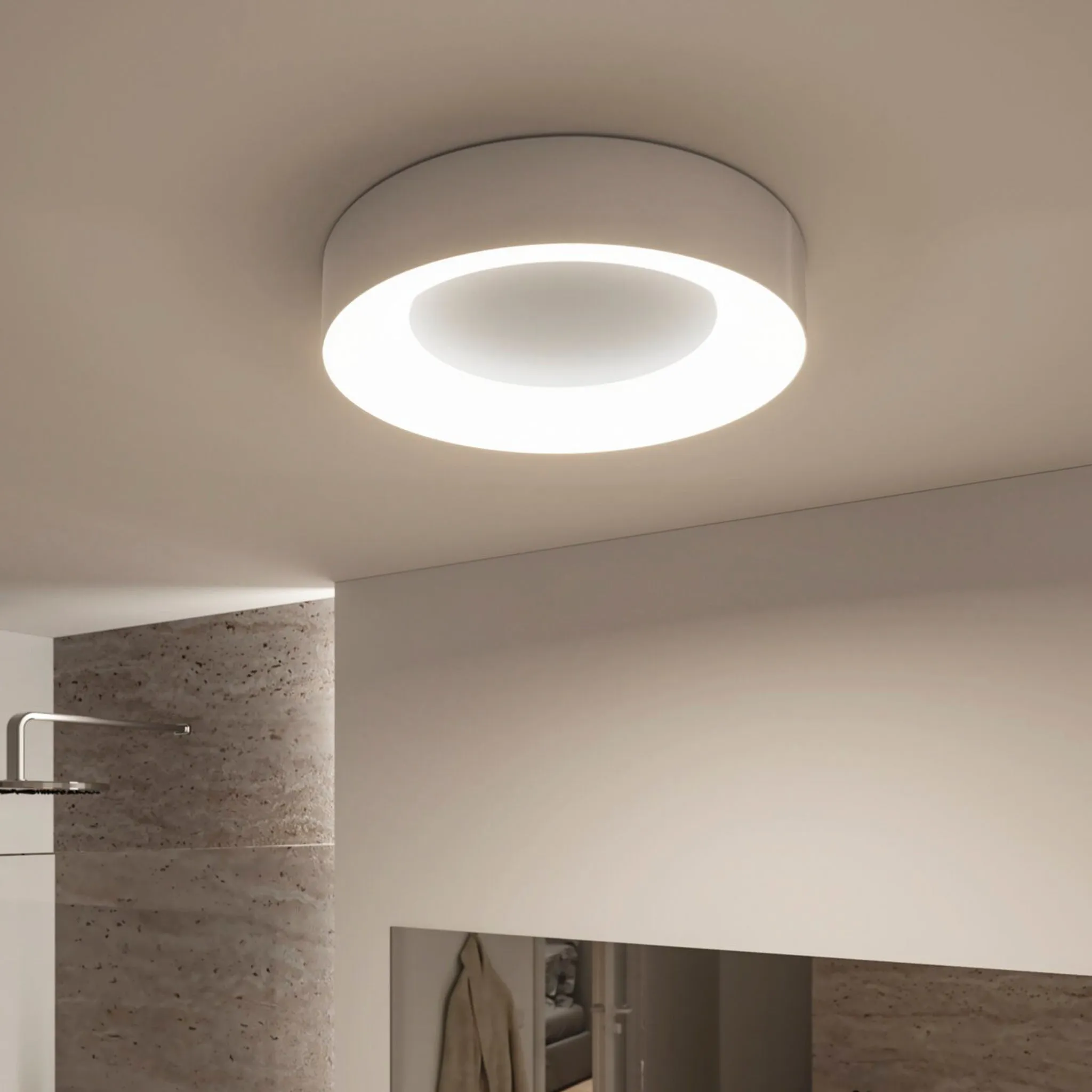 Casca 25W LED Switch 2100lm Ceiling Light in Matt Aluminium