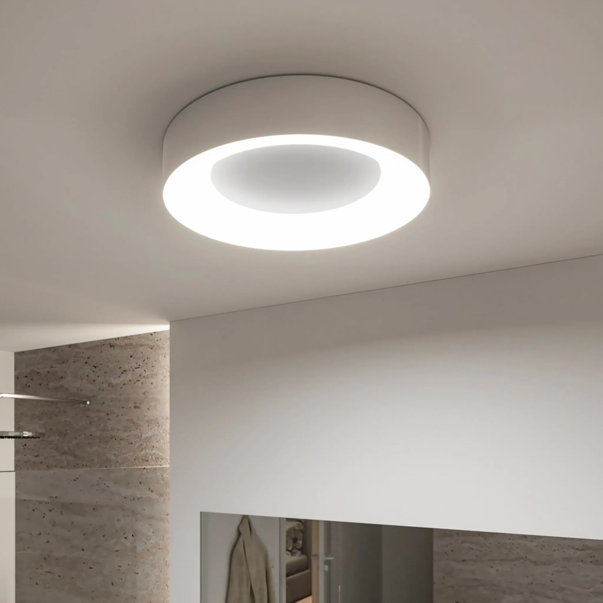 Casca 25W LED Switch 2100lm Ceiling Light in Matt Aluminium