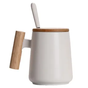 Ceramic Mug With Wooden Handle Mug Coffee Cup