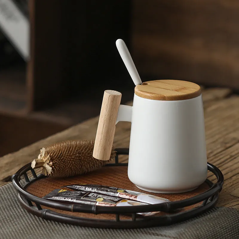 Ceramic Mug With Wooden Handle Mug Coffee Cup