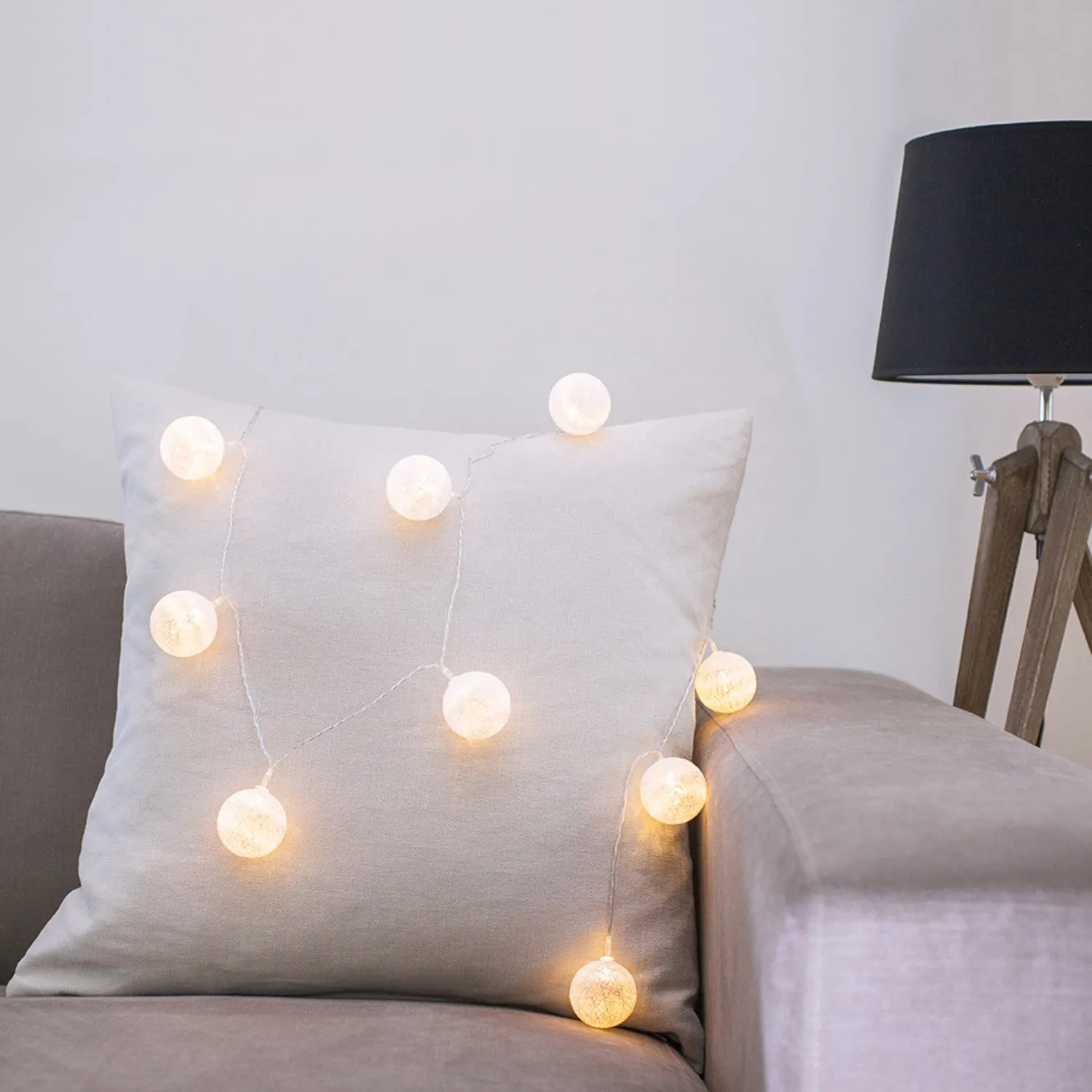 Chalk Cotton Ball Fairy Lights