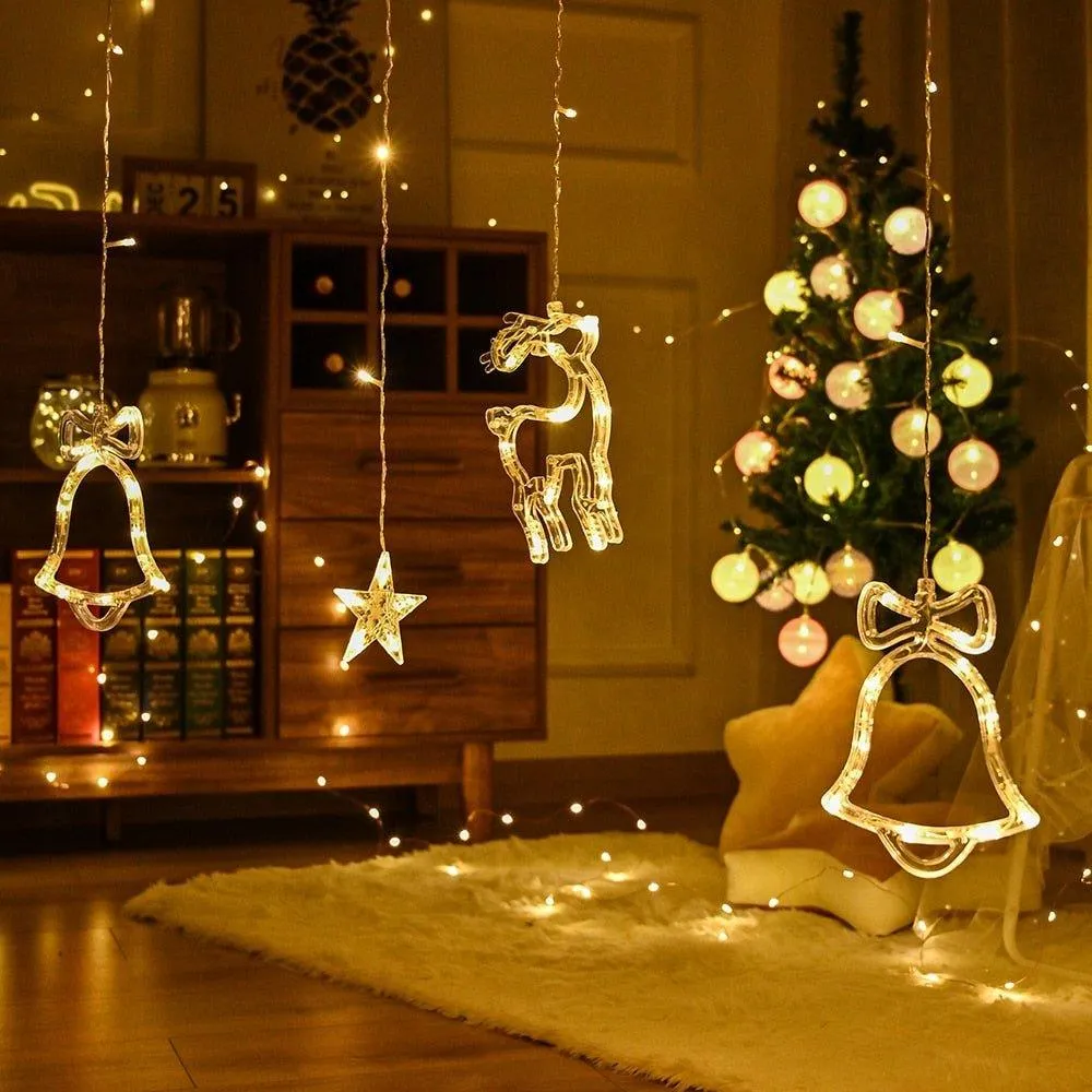 Christmas String Lights - LED Star Curtain  Fairy String Lights Christmas Decoration