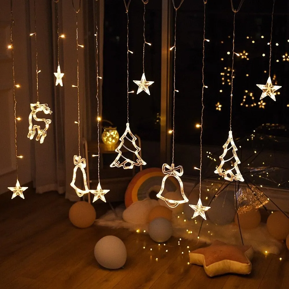 Christmas String Lights - LED Star Curtain  Fairy String Lights Christmas Decoration