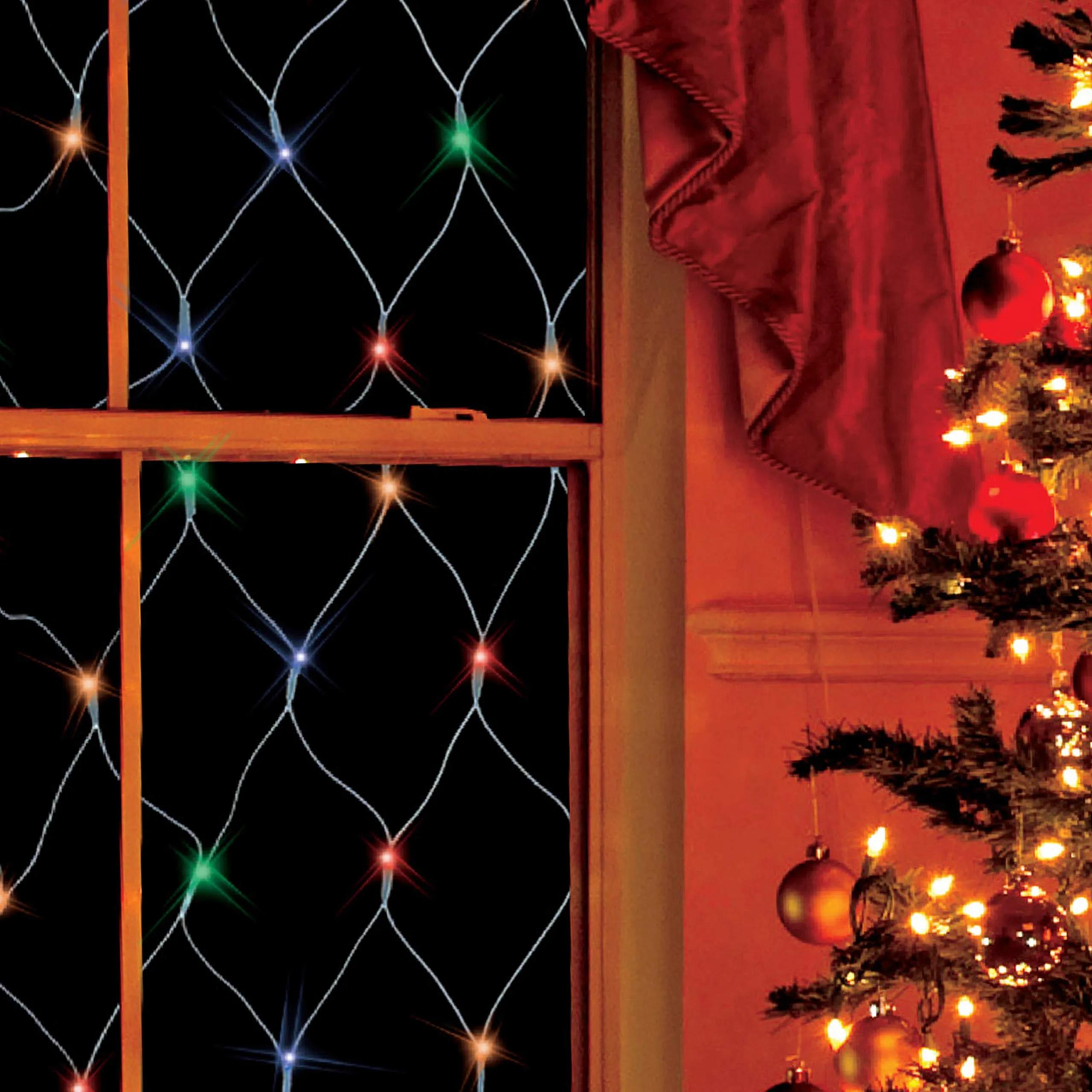 Christmas Workshop 88390 360 LED Multi-Coloured Christmas Window Lights | Net Design | Mains Powered | Indoor and Outdoor | Christmas/Weddings/Gardens | 3.5M x 1.2M