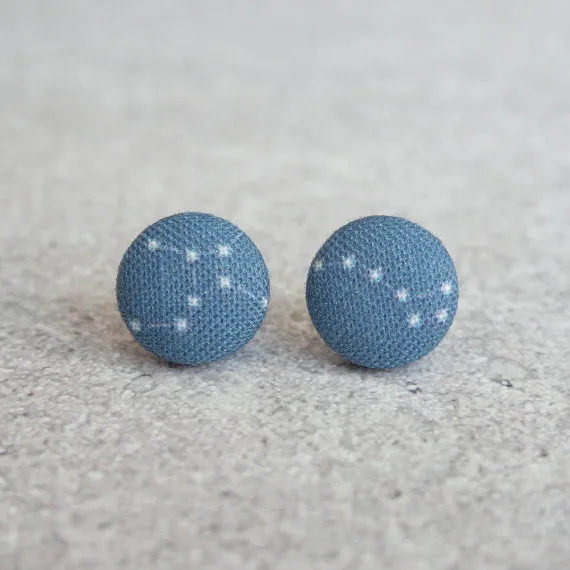 Constellation Cloth Button Earrings