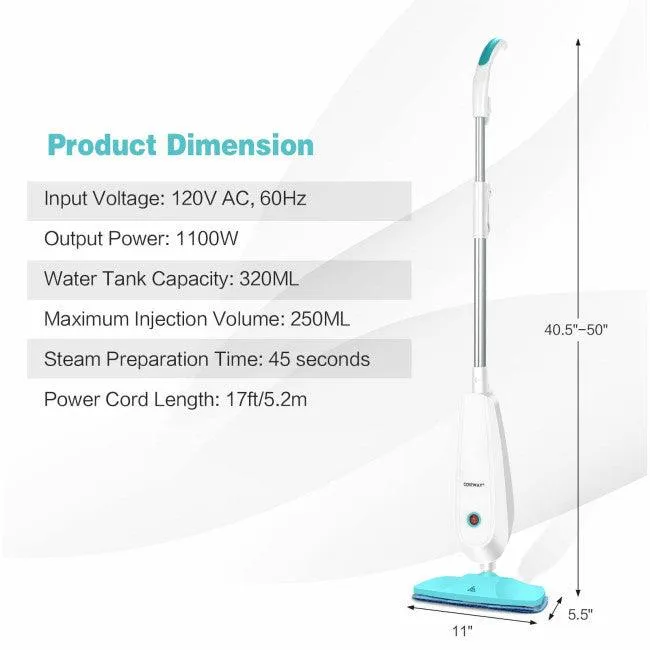 Costway1100 W Electric Steam Mop 50216784 with Water Tank for Carpet