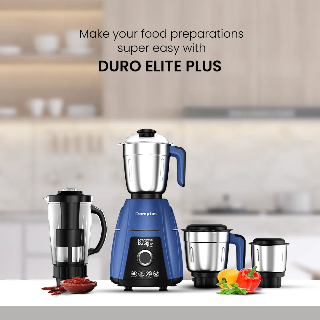 Crompton Duroelite Plus 800W, Mixer Grinder, 4 Jars