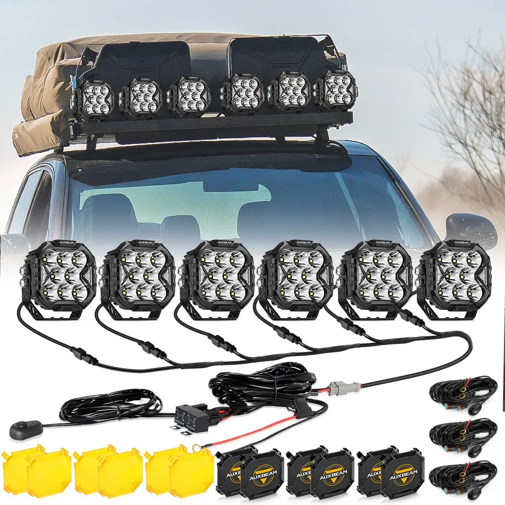 CUBE-Z Series 4 Inch Spot LED Pod Lights Off Road Lights with White DRL & Amber Turn Signal Lights