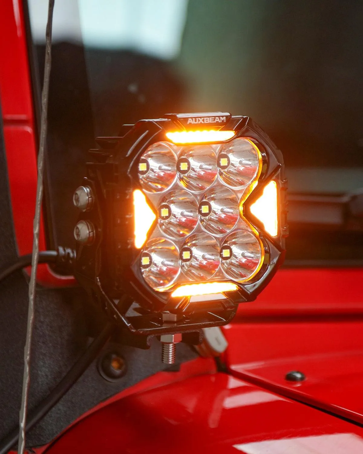 CUBE-Z Series 4 Inch Spot LED Pod Lights Off Road Lights with White DRL & Amber Turn Signal Lights