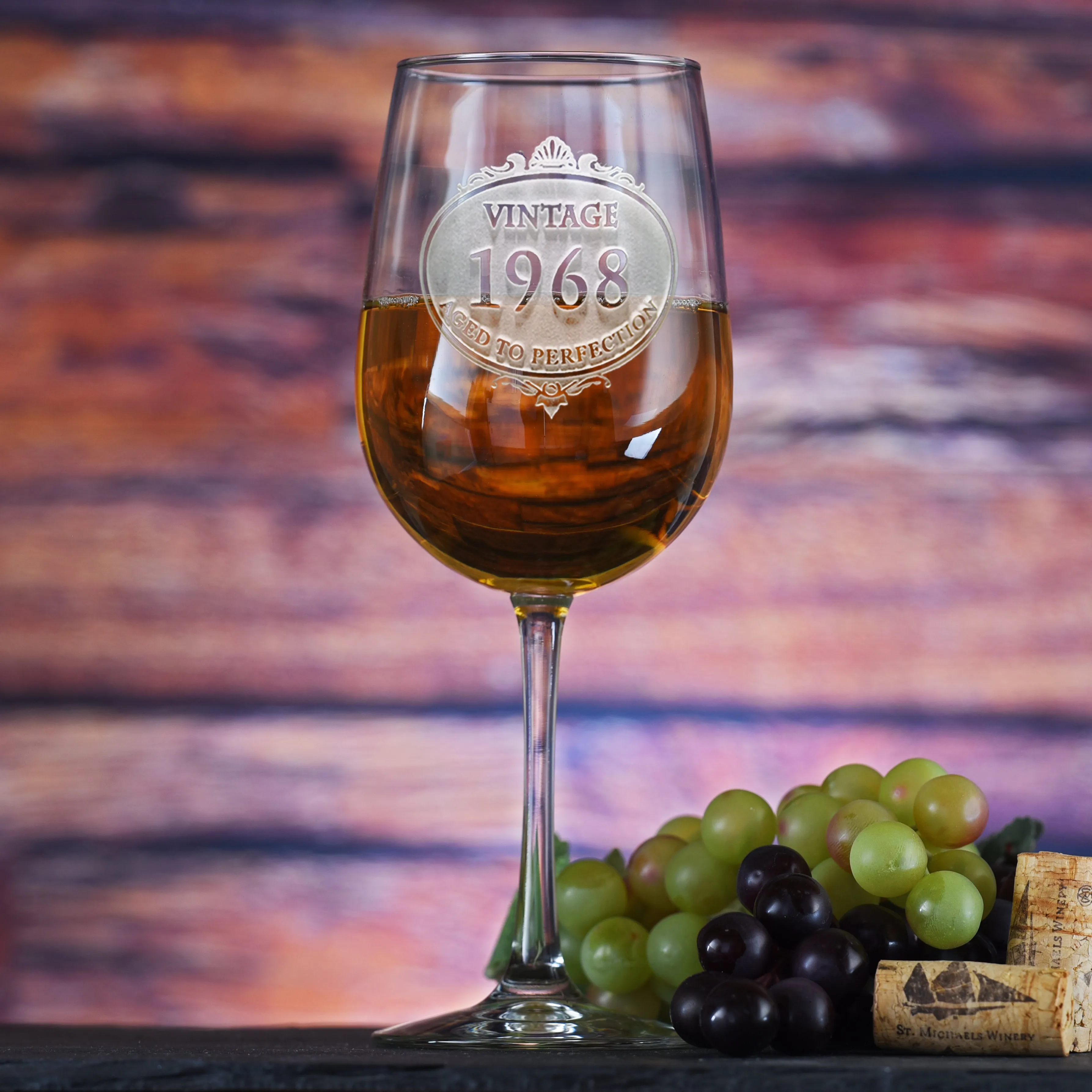 Customized Engraved Vintage Year Wine Glass