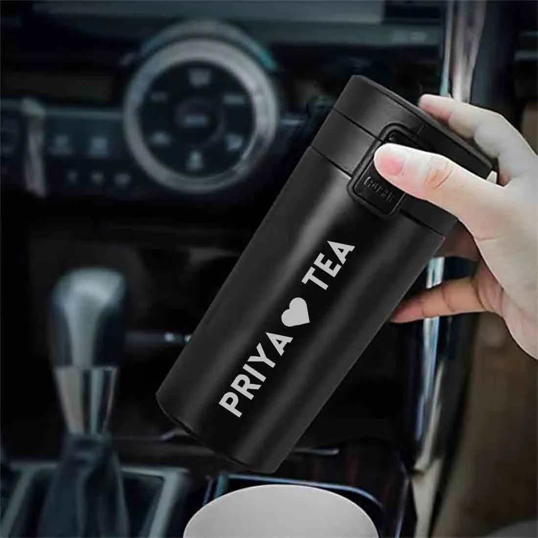 Customized Insulated Coffee Travel Mug With Name Engraved Design (380 ML) - Tea Lover