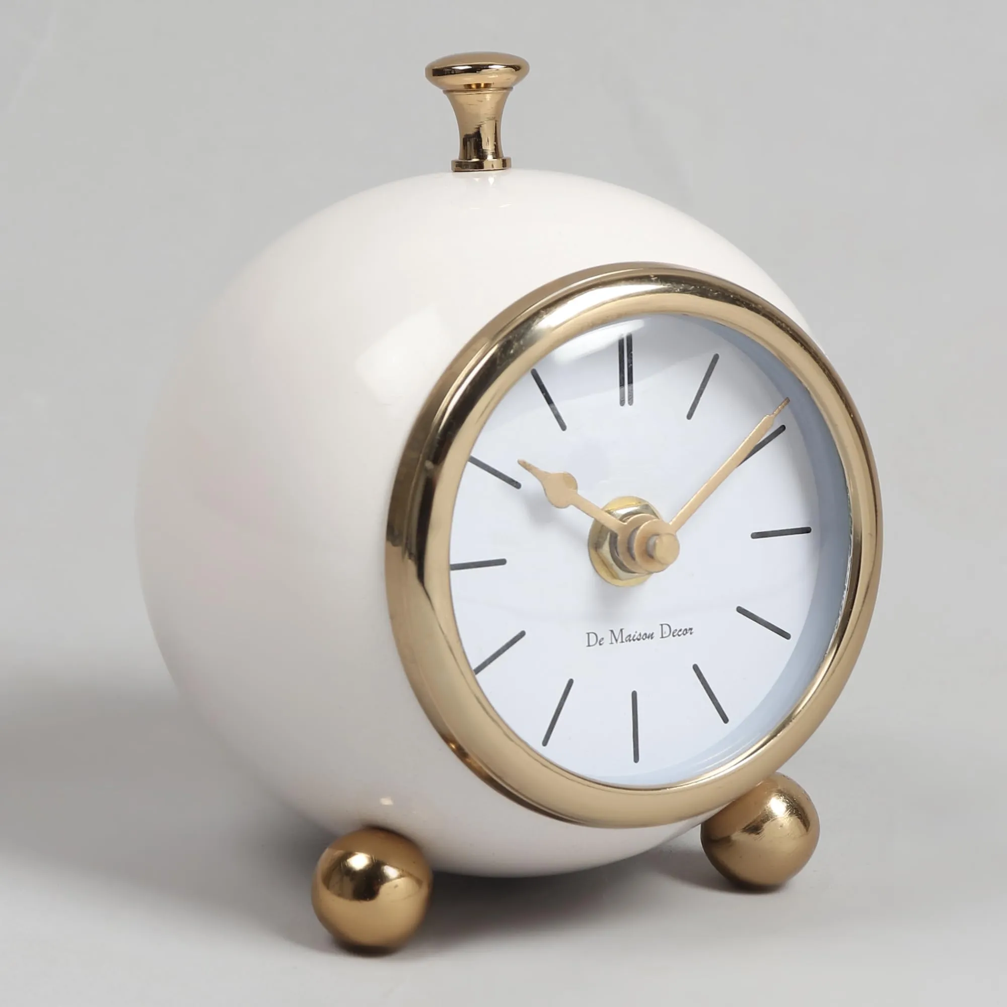 Decor de Maison Sphere Timekeeper (White/Gold) for Table Decor Home Decor Study Room