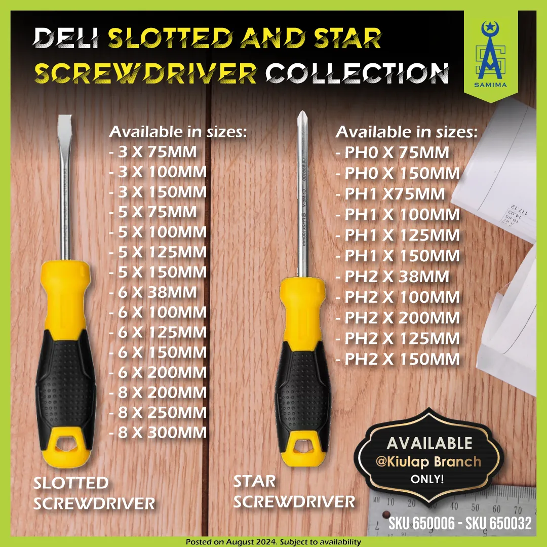 DELI DL6351501 SLOTTED SCREWDRIVER 5 X 150MM