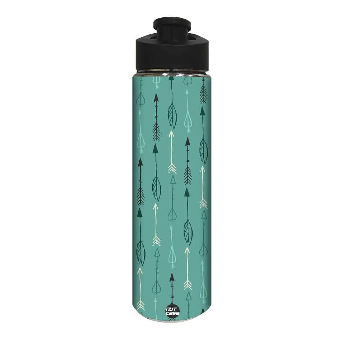 Designer Stainless Steel Sipper Bottle -  Arrow with Green Background