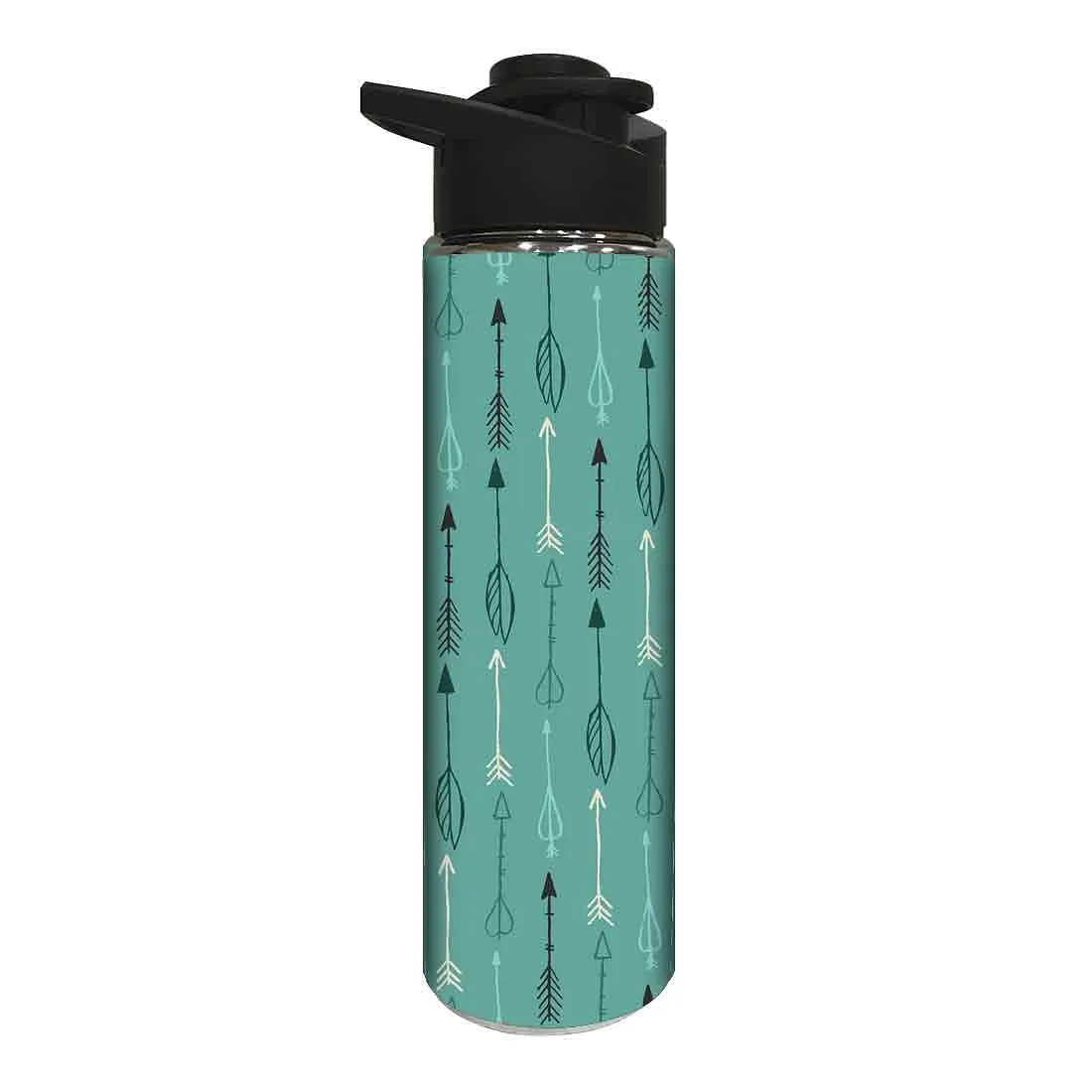 Designer Stainless Steel Sipper Bottle -  Arrow with Green Background