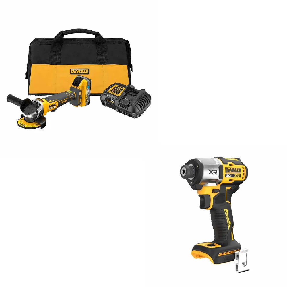 DeWalt DCG413H1 20V Max XR Grinder Kit W/ FREE DCF845B 20V MAX Impact Driver