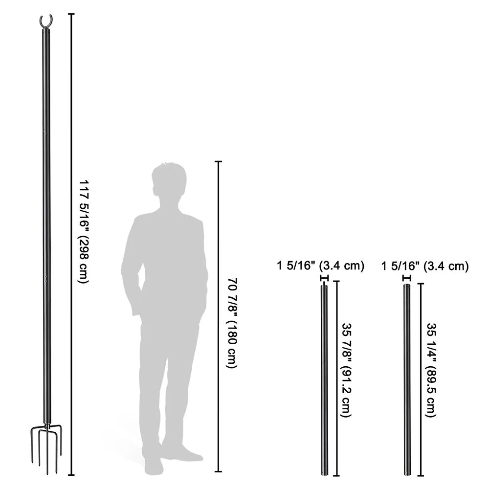 DIY String Light Poles for Outdoors Planter 10 foot 2ct/Pack