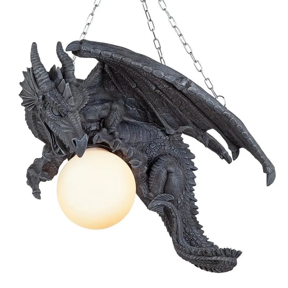 Dragon Sculptural Gothic Chandelier Lamp By Artist Gary Chang