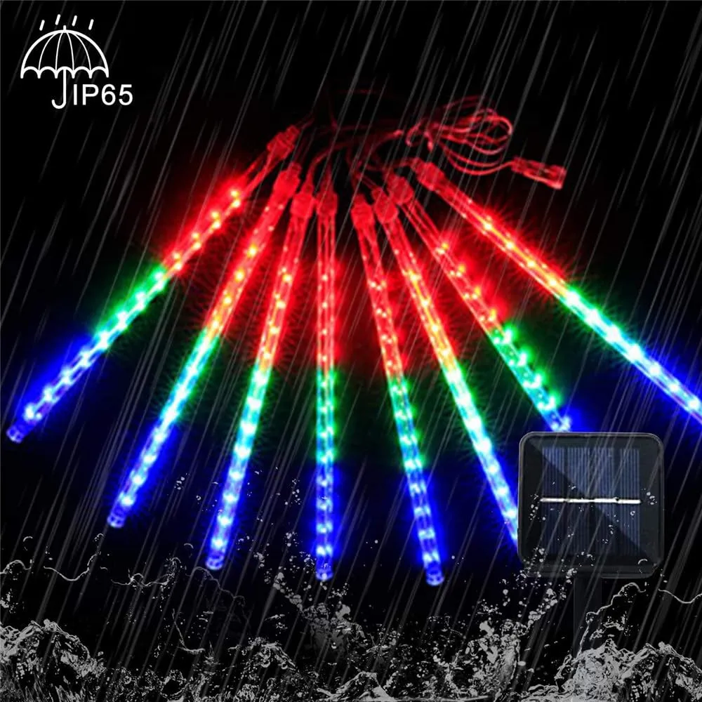 Dwarakesh Enterprises® 144 led Waterproof Shower Drop Multicolor LED Meteor 44cm Long(Each Tube) Meteor fire Effect Hanging 8 eled tealight Candles