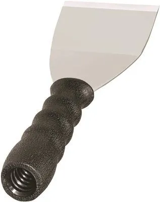 Easy Reach Bent Scraper 3 Inch  Threaded Handle Carbon Steel Blade .060 Inch