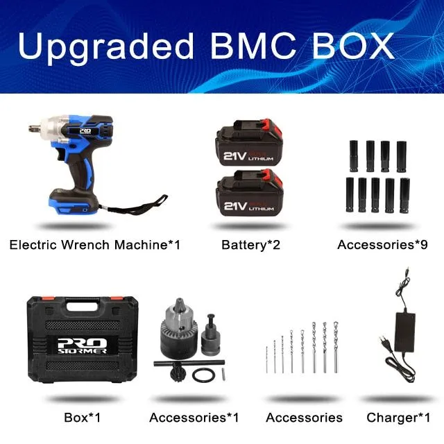 Electric Impact Wrench 21V Brushless 4000mAh