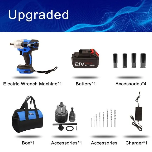 Electric Impact Wrench 21V Brushless 4000mAh