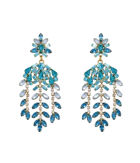 Elena Statement Earrings in Blue