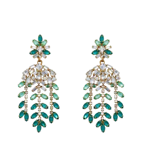 Elena Statement Earrings in Emerald