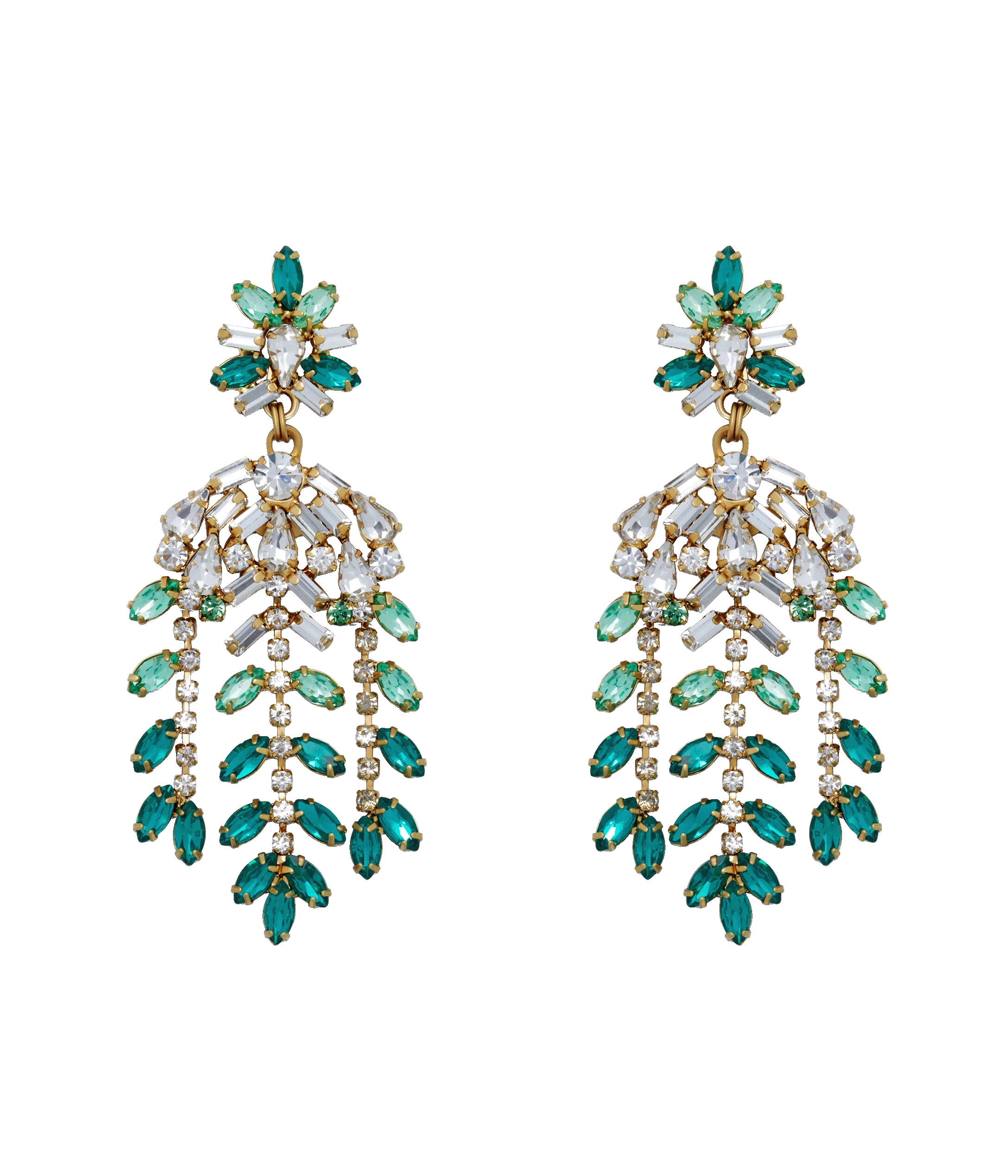 Elena Statement Earrings in Emerald