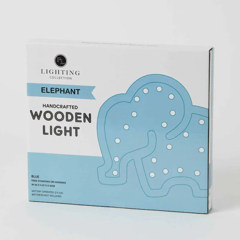 Elephant Hand crafted Wooden Light by Pilbeam Living