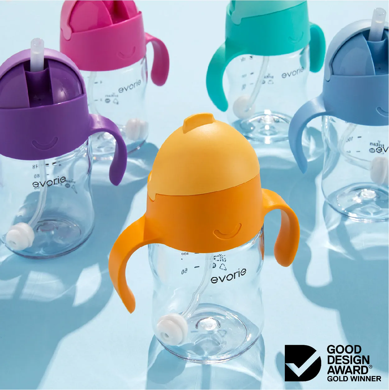 Evorie Tritan Baby 360 Straw Water Bottle Sippy Cup 200mL, Ube