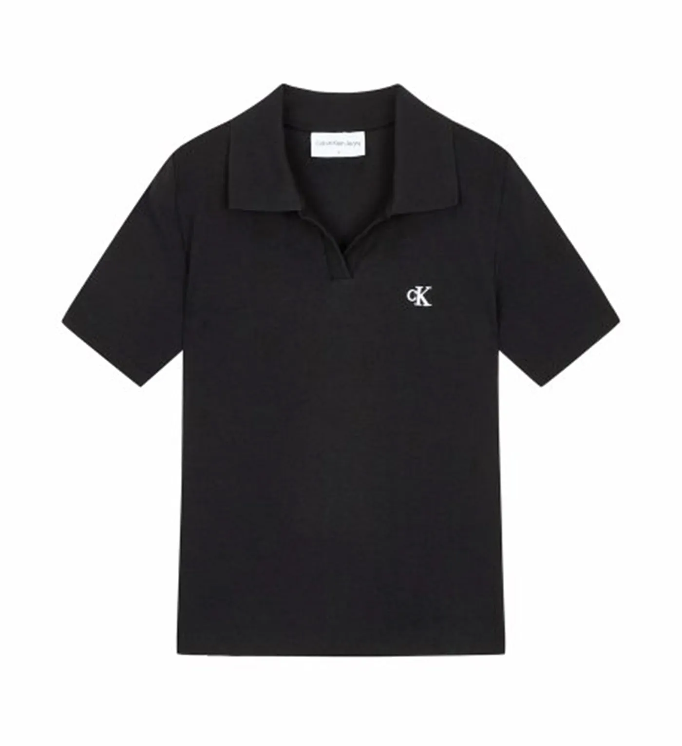 Fast Track Rib Knit Polo Top Black