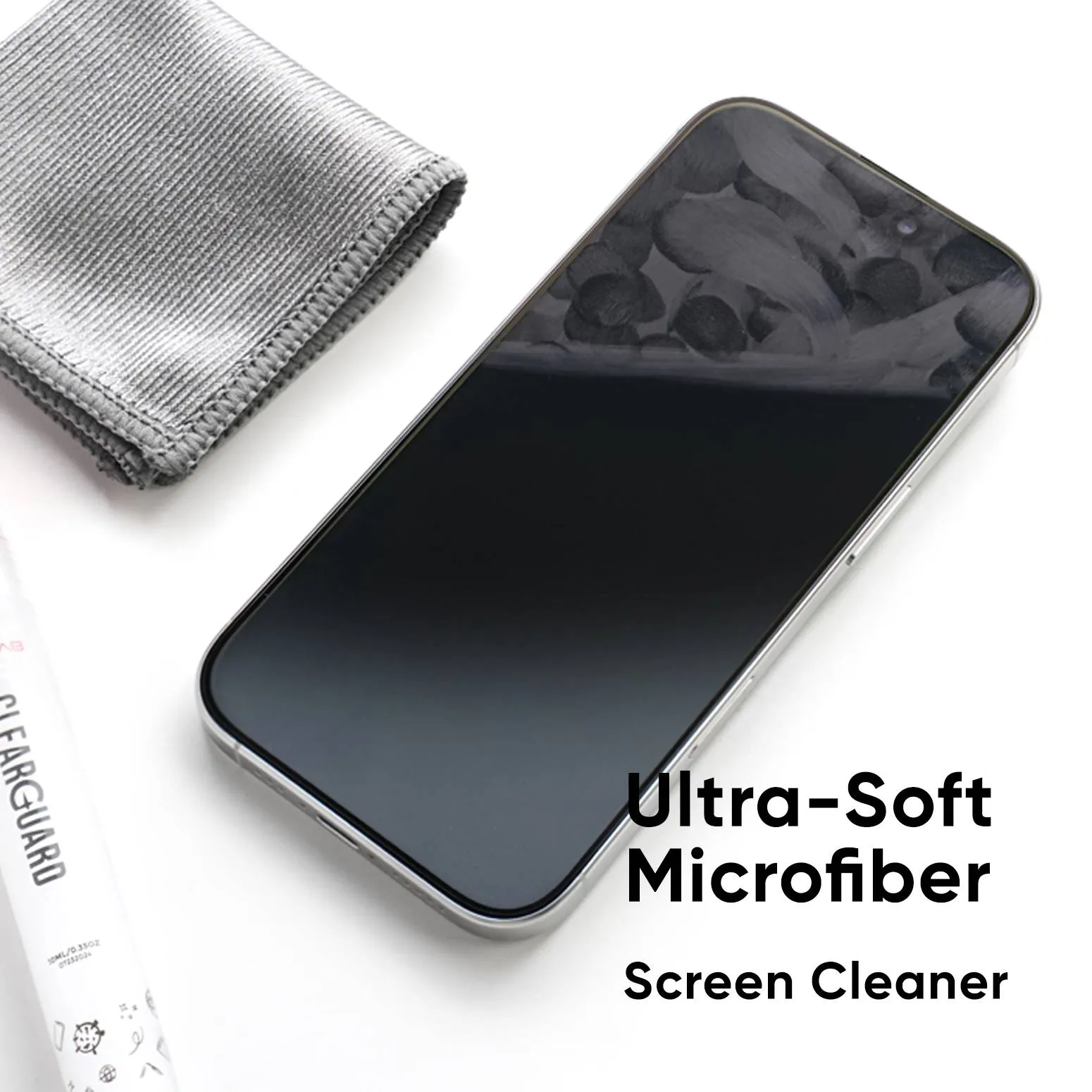 FLOLAB Clear Guard Screen Cleaner 10ml 3 packs - Easy to Clean, Portable, Ultra Soft Microfiber Cloth