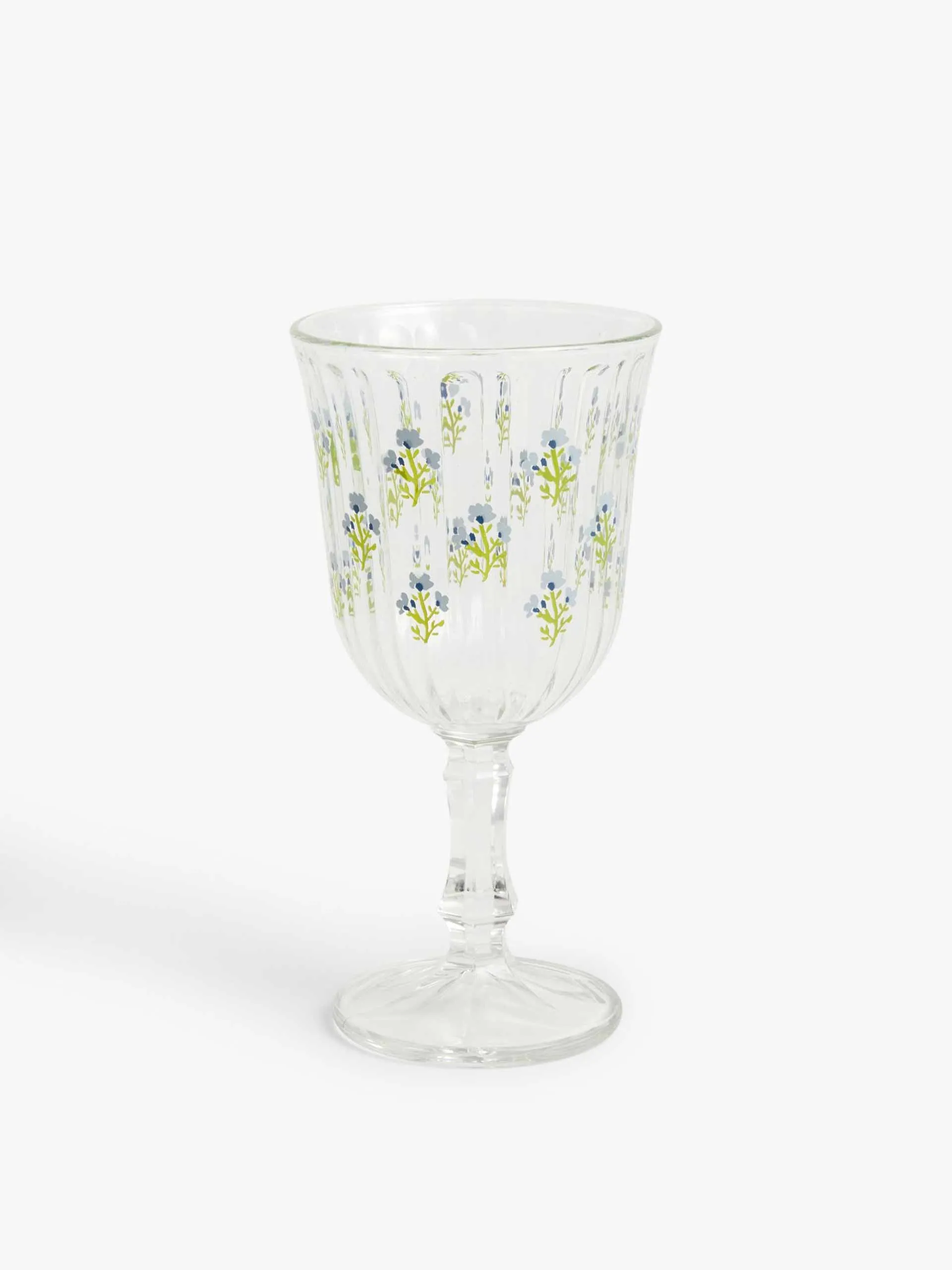 Floral wine glass