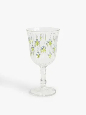 Floral wine glass