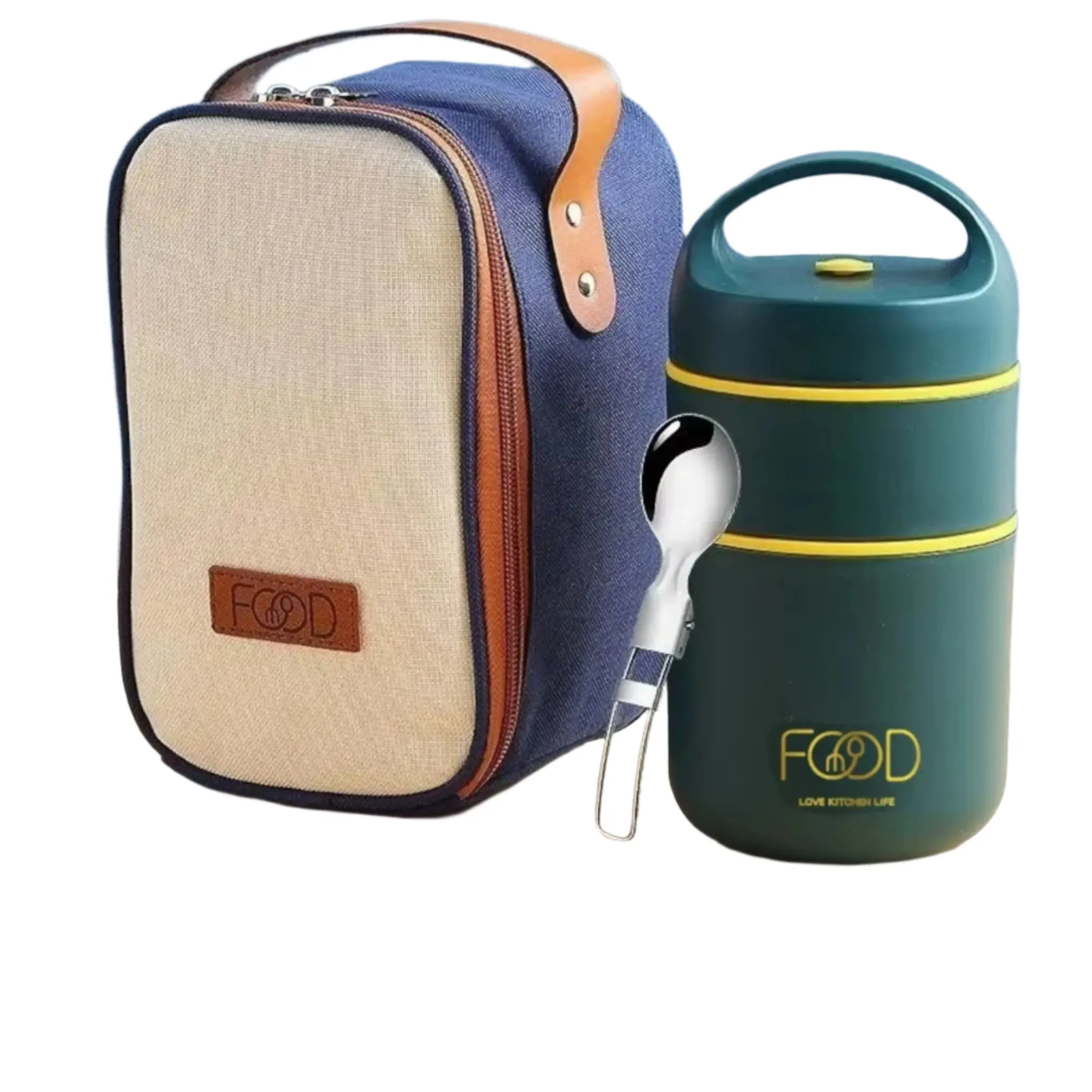 Food Warmer | Stainless Steel Thermal Cup & Insulated Lunch Bag