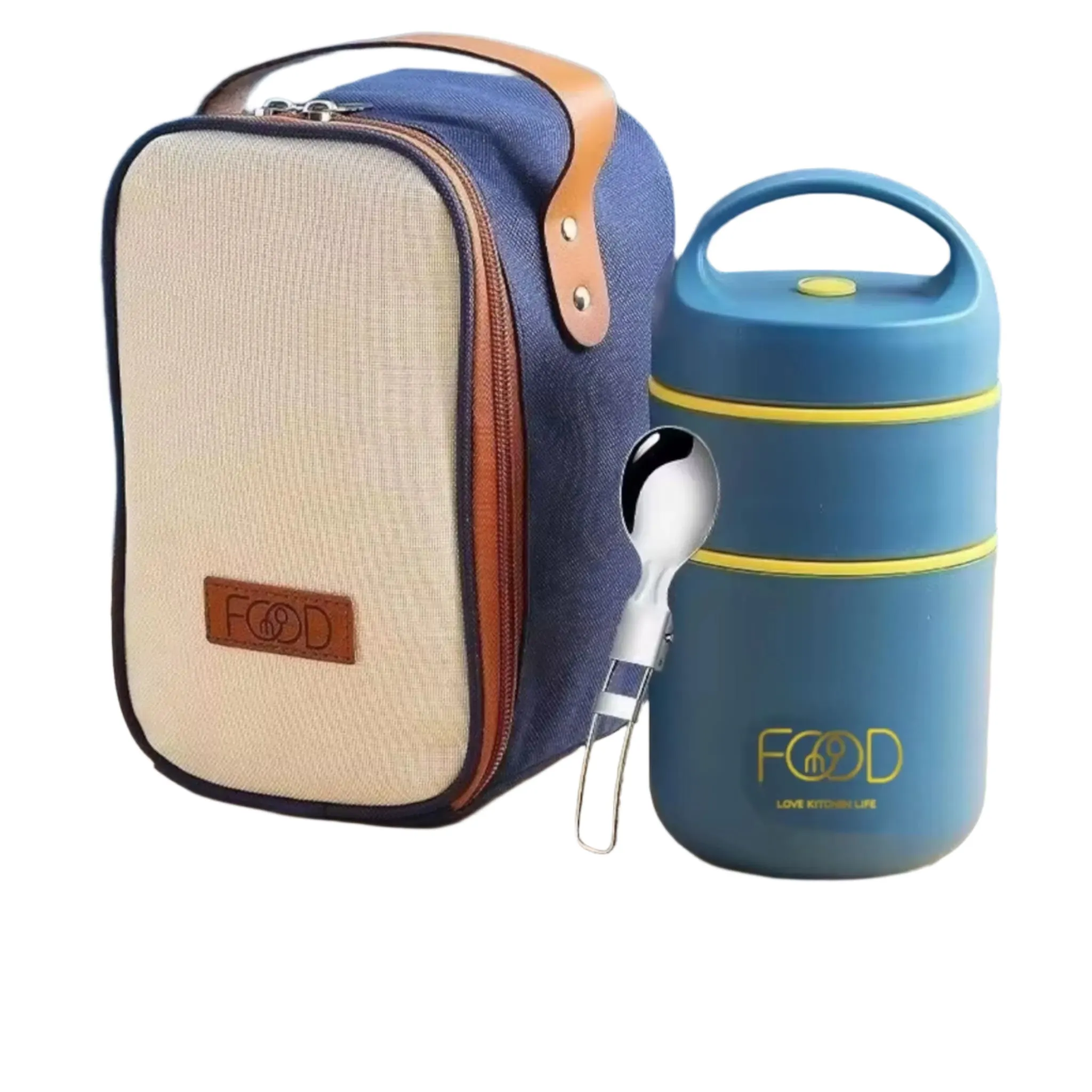 Food Warmer | Stainless Steel Thermal Cup & Insulated Lunch Bag