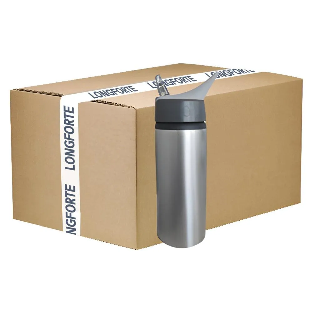 FULL CARTON - 60 x Handled 650ml Water Bottle - Silver