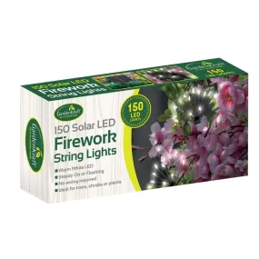 GardenKraft Solar Firework String Lights x 150 Warm White LEDs