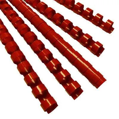 Gbc Plastic Binding Comb Round 21 Loop 12Mm A4 Red Pack 100