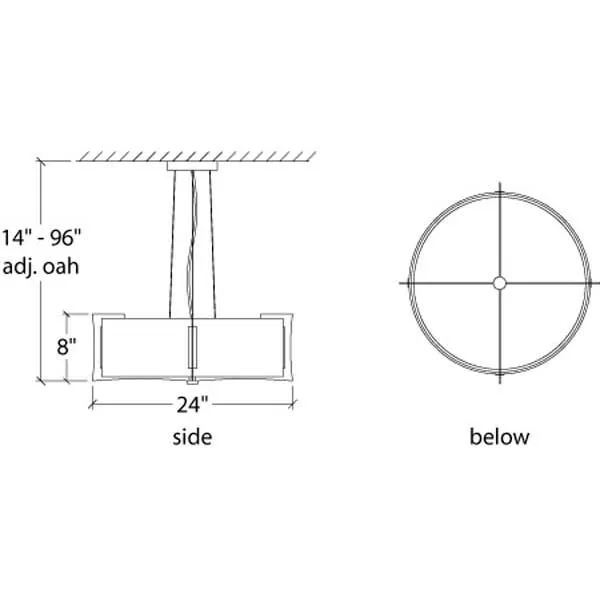 Genesis 17390-24-HM Indoor/Outdoor Cable Hung Pendant By Ultralights Lighting