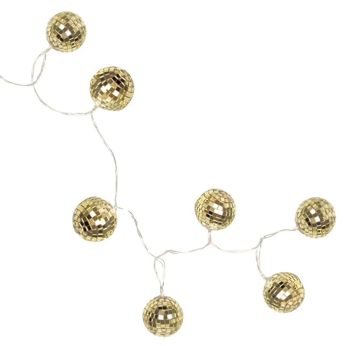 Gold Disco Balls String Lights - 1.6m