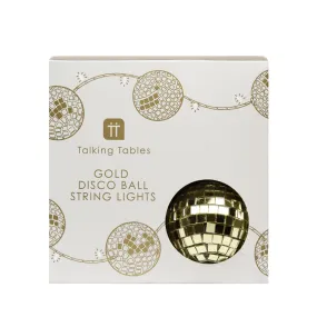 Gold Disco Balls String Lights - 1.6m