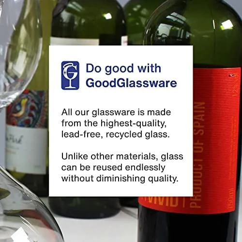 GoodGlassware Wine Decanter – Personal Red Wine Carafe with Wide Base and Aerating Punt - Crystal Clear Clarity, 100% Lead Free Glass (44 oz Capacity)