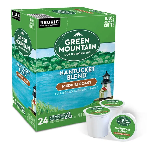 Green Mountain Coffee Nantucket Blend, Keurig K Cup Pod, Medium Roast, 24 Count