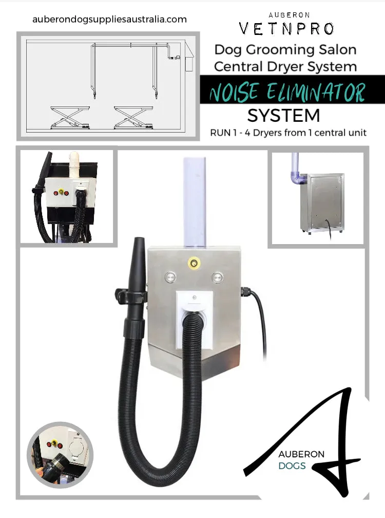 Grooming Salon ‘Noise Elimator’ Central Dryer System Powerful effective efficient quiet Run 1 - 4 Dryers