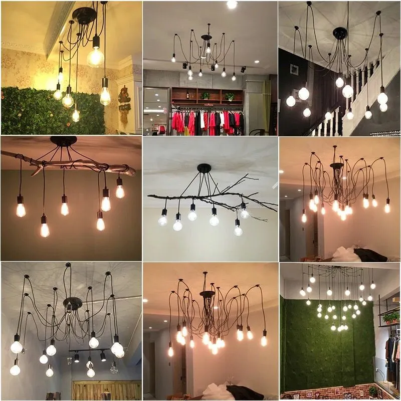 Hanging Edison Bulb Spider Industrial Pendant Lamp Lights