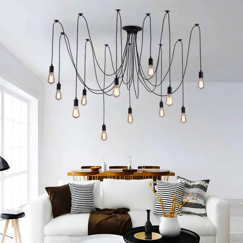 Hanging Edison Bulb Spider Industrial Pendant Lamp Lights